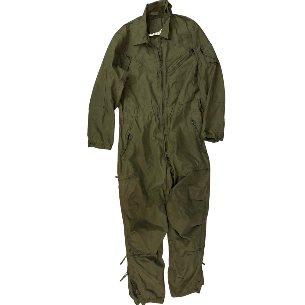 Vintage 1989 US Military CVC Coveralls Olive Drab Aramid Flight Suit Large Long